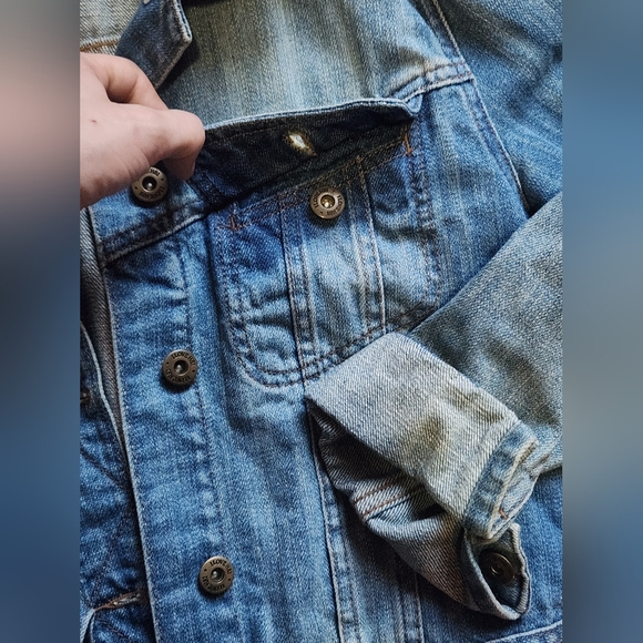 💜 Denim Jacket Light Wash 100% Cotton size Medium - Picture 2 of 6